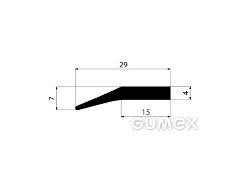 "I" Gummiprofil, 29x7mm, 2-Strom, 70°ShA, EPDM, -40°C/+100°C, schwarz, 